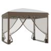 Portable Party Pavilion: 10x10 Pop Up Gazebo Canopy Tent with Netting & Wheeled Bag