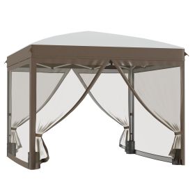 Portable Party Pavilion: 10x10 Pop Up Gazebo Canopy Tent with Netting & Wheeled Bag