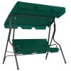 Garden Swing Bench Green Polyester fabric and powder-coated steel