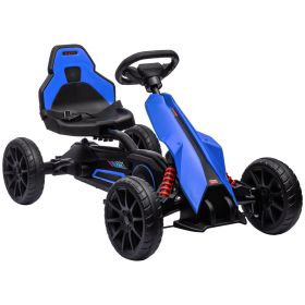 Aosom Kids Pedal Go Kart, Outdoor Ride on Toy with Adjustable Seat, Swing Axle, Handbrake, 4 Non-Slip EVA Wheels for Boys and Girls Aged 3-8 Year