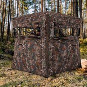 Hunting Blind 360 Degree One-Way See-Through Ground Blind for 2-3 Person