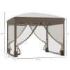 Portable Party Pavilion: 10x10 Pop Up Gazebo Canopy Tent with Netting & Wheeled Bag