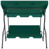 Garden Swing Bench Green Polyester fabric and powder-coated steel