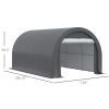 16' x 10' Carport, Heavy Duty Portable Garage / Storage Tent with Large Zippered Door, Anti-UV PE Canopy Cover for Car, Truck, Boat