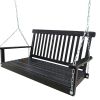 Front Porch Swing with Armrests, Wood Bench Swing with Hanging Chains,for Outdoor Patio ,Garden Yard, porch, backyard, or sunroom,Easy to Assemble