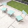 Direct Wicker 3-Piece Acacia Wood Patio Set – 2 Outdoor Dining  Folding Chairs and Square Coffee Table, Portable Garden Bistro Set