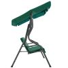 Garden Swing Bench Green Polyester fabric and powder-coated steel