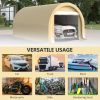Outsunny 10' x 16' Carport, Heavy Duty Portable Garage Storage Tent with Large Zippered Door, Anti-UV PE Canopy Cover for Car, Truck, Boat, Motorcycle