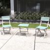 Direct Wicker 3-Piece Acacia Wood Patio Set – 2 Outdoor Dining  Folding Chairs and Square Coffee Table, Portable Garden Bistro Set