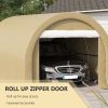 Outsunny 10' x 16' Carport, Heavy Duty Portable Garage Storage Tent with Large Zippered Door, Anti-UV PE Canopy Cover for Car, Truck, Boat, Motorcycle