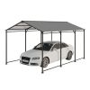 Metal Carport 10 ×15 FT Heavy Duty with Galvanized Steel Roof, Metal Garage Canopy with Galvanized Steel Roof & Frame