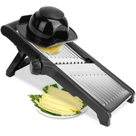 Mandoline Food Slicer Stainless Steel Food Cutter Vegetable Fruit Chopper Grater Peeler (Option: Black)
