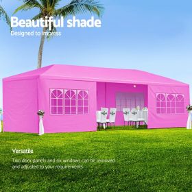 10'x10'20'30' Party Canopy Tent Outdoor Gazebo Pavilion Event w/ Removable Walls (size: 10'x30' with 8 Walls-Pink)