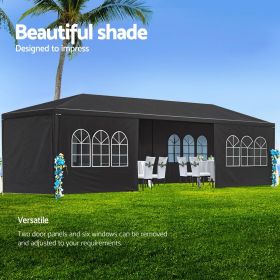 10'x10'20'30' Party Canopy Tent Outdoor Gazebo Pavilion Event w/ Removable Walls (size: 10'x30' with 8 Walls-Black)