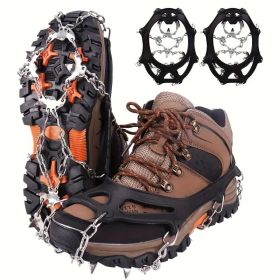 Shoe Ice Claws, Traction Shoe Nails, Ice and Snow Grip Straps with 19 Stainless Steel Nails, Shoe Claws Anti-Slip Boot Nails, Suitable for Walkin (Model: XL)
